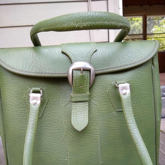 Imperial Bags Vintage Green Faux Leather Travel Bag Poshmark